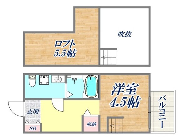 クレストコート鷹取の物件間取画像